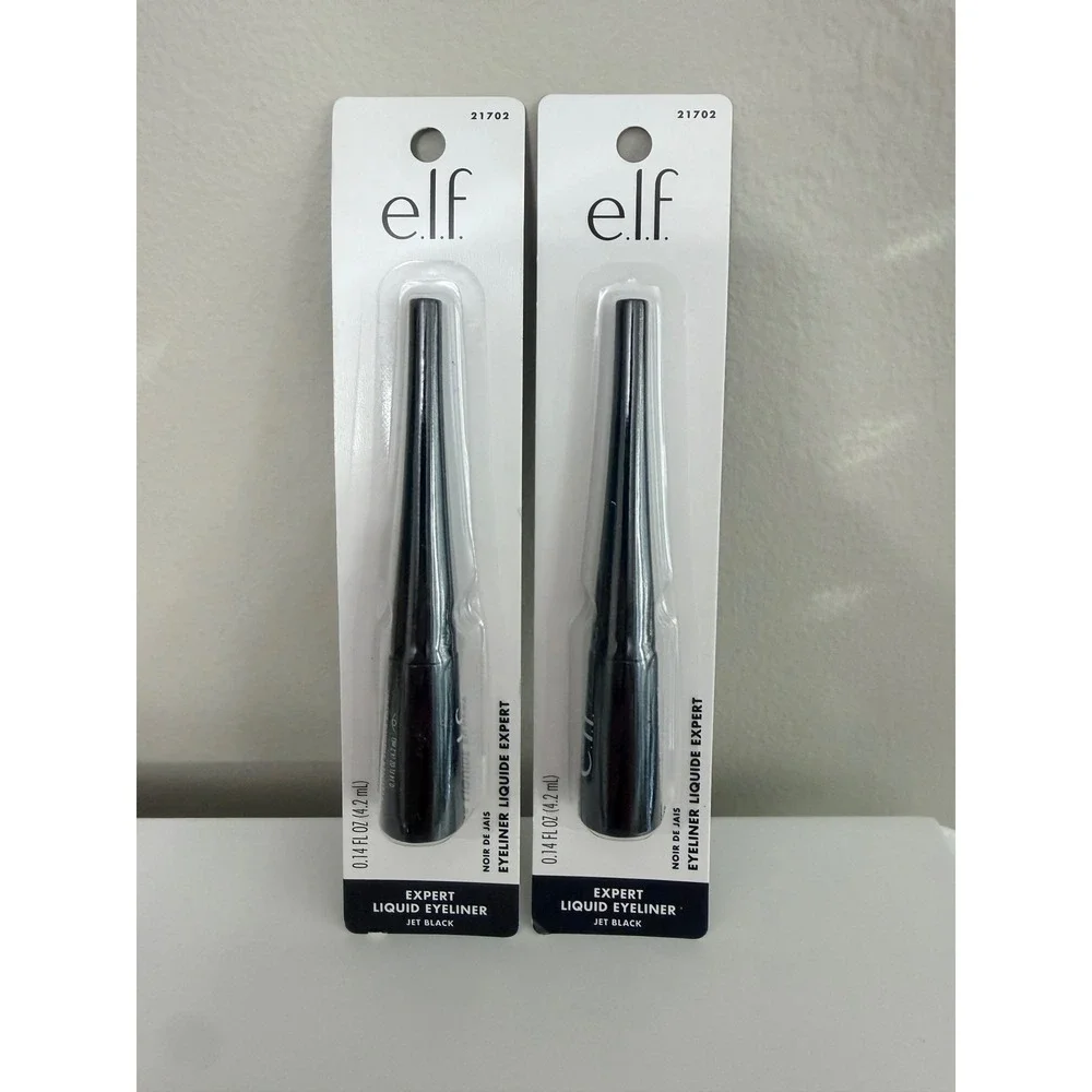 e.l.f. Expert Liquid Eyeliner Women 0.14oz Jet Black 2PK Smudge Resistant NWT